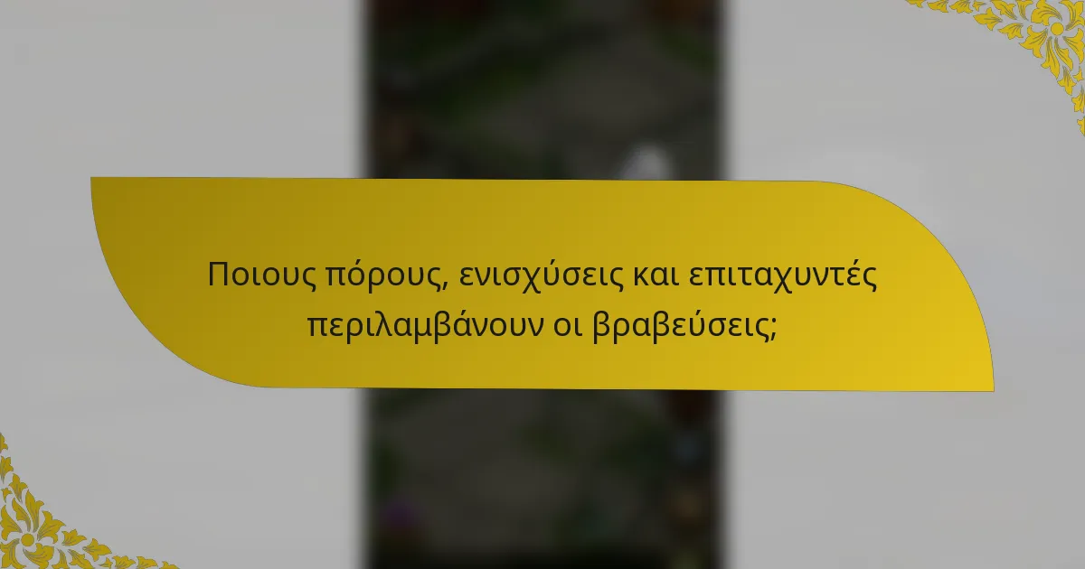 Ποιους πόρους, ενισχύσεις και επιταχυντές περιλαμβάνουν οι βραβεύσεις;